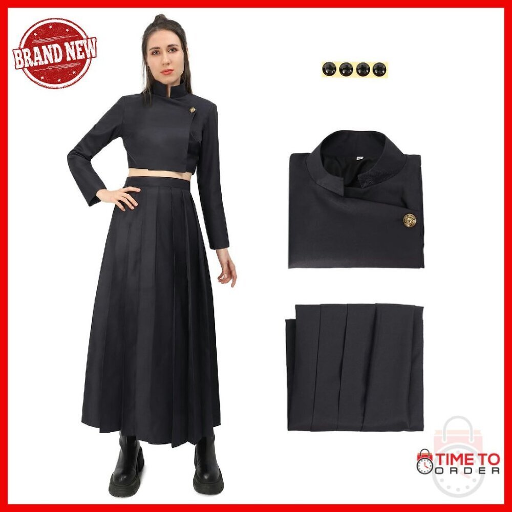 Anime Cosplay Costume Set with Jacket Skirt Earrings US Size